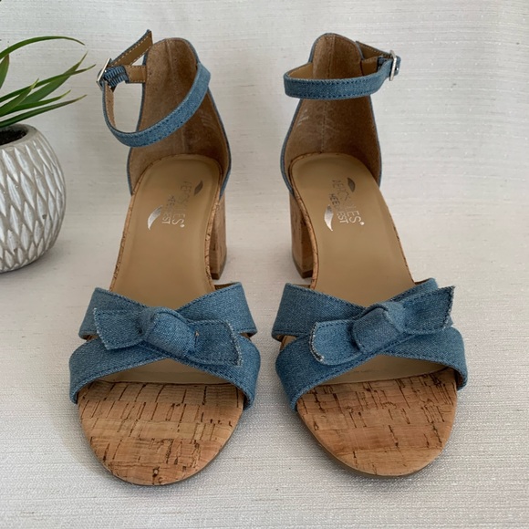 Aerosoles Heelrest Cuff Link Vintage Denim Ankle Strap Sandals Woman’s 7M - Picture 4 of 13